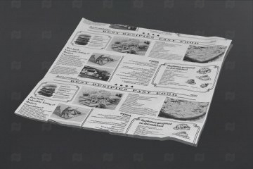 картинка Пергамент листовой (жиростойкий) "Рецепты на газете" 40 гр. (30х30) Мир упаковки