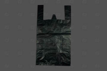 картинка Пакет майка ПНД 29+15*53см 25мк черный Light 100шт Мир упаковки