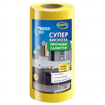картинка Салфетки вискозные в рулоне 23*25см 30шт CELESTA Мир упаковки
