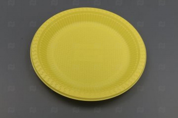 картинка Тарелка закусочная d-230 мм кукурузный крахмал желтая (50шт.) Мир упаковки