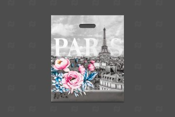 картинка Пакет с вырубной ручкой 40*47см 45мк Грей 50шт Мир упаковки