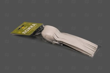 картинка Ложка 170мм (10шт) кукурузный крахмал белая Kukorumo Мир упаковки