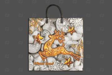 картинка Пакет с пластиковой ручкой 38*35см Серебро НГ Мир упаковки