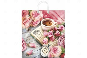 картинка Пакет с пластиковой ручкой 40*44см 100мк Любимая книга Мир упаковки