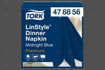 Купить 478856-41 Салфетки обеденные нетканые Tork Linstyle DinnerNap mbl 4F темно-синий (50 шт). Мир упаковки