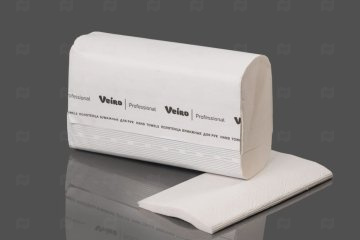 картинка Полотенца бумажные листовые 1сл V-сложение 250шт Veiro Professional Comfor Мир упаковки