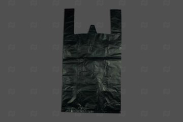 картинка Пакет майка ПНД 29+17*54см 29мк черный перфорированный 100шт Мир упаковки