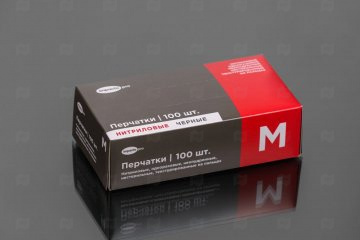 картинка Перчатки нитриловые Черные "Impacto pro" M (уп. 50 пар) Мир упаковки