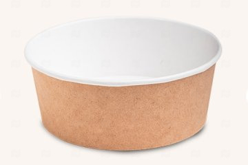 картинка Контейнер бум б/крышки 1300мл 160/185*70мм крафт/белый Round Bow 1300 Мир упаковки