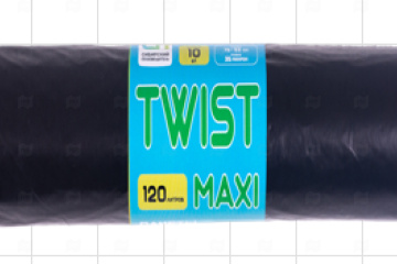 картинка Пакеты д/мусора в рулоне 120л 750*930мм 35мк 10шт TWIST MAXI Мир упаковки