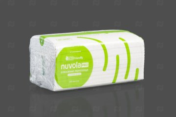 картинка Полотенца бумажные листовые 1сл V-сложение 250шт Nuvola Eco Professional Мир упаковки