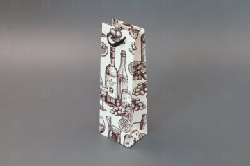 картинка Пакет ламинированный под бутылку 35*12см Вино в эскизах SCW527-ABCD Мир упаковки