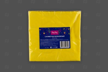 картинка Салфетки бумажные 330*330 2-сл желтые 25шт Party-Party  Мир упаковки