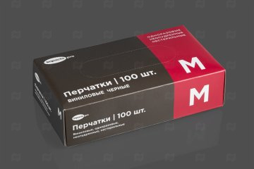 картинка Перчатки виниловые черные M 100шт Impacto Pro Мир упаковки