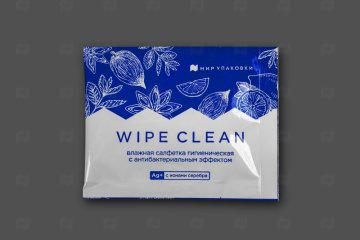 картинка Салфетка влажная в инд уп с антибакт эффектом Wipe Clean Мир упаковки