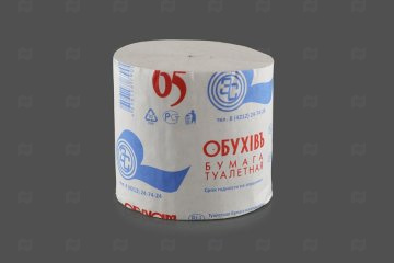 картинка Бумага туалетная 1сл серая 65м без втулки Обухавъ Мир упаковки