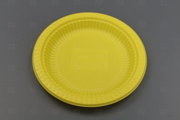 картинка Тарелка десертная кукурузный крахмал d-180мм желтая 50шт Мир упаковки