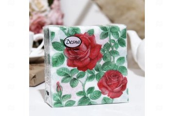 картинка Салфетки бумажные 24*24см 1сл Английская роза Design 40шт Мир упаковки