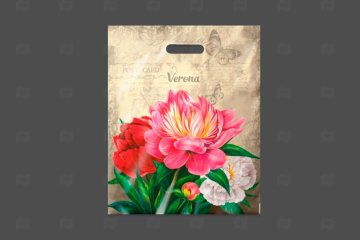 картинка Пакет с вырубной ручкой 38*47см 60мк с ламинацией Верона 50шт Мир упаковки