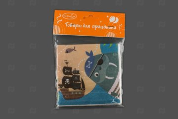 картинка Салфетки бумажные 24*24см 2сл Пираты 12шт ПатиБум Мир упаковки