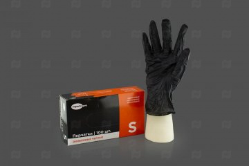 Купить Перчатки виниловые черные S (50 пар) ImpactoPro . Мир упаковки