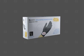 картинка Перчатки нитровиниловые черные L 100шт Wally Plastic Мир упаковки