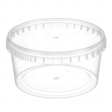 картинка Банка ПП 385мл круглая прозрачная d-122/h-50,3мм с крышкой с к/замком 420шт ПТП Мир упаковки