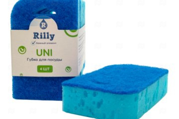 картинка Губка д/посуды 110*70*30мм 4шт Rilly UNI Мир упаковки