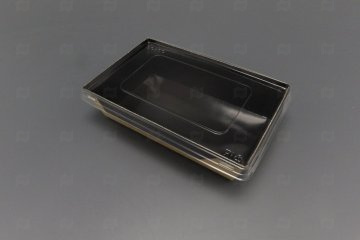 картинка Контейнер бум с/крышкой 800мл 186/207*105/127*55мм крафт+черный Packton Мир упаковки