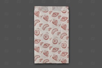 картинка Пакет бум жиростойкий 140*60*250мм 35гр/м2 с рисунком 100шт Мир упаковки