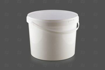 картинка Ведро 11,3л круглое белое б/крышки с к/замком с пласт ручкой МУ Мир упаковки