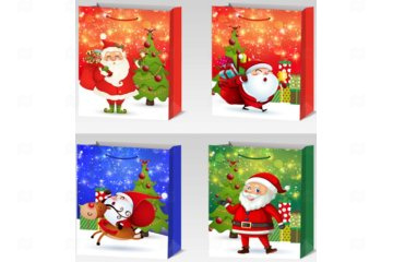 картинка Пакет ламинированный 32*26*10см вертикальный 12шт НГ SCW971-ABCD Мир упаковки