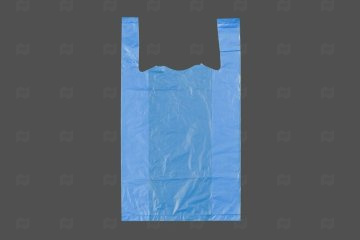 картинка Пакет майка ПНД 27+12*45см 18мк синий 100шт Мир упаковки