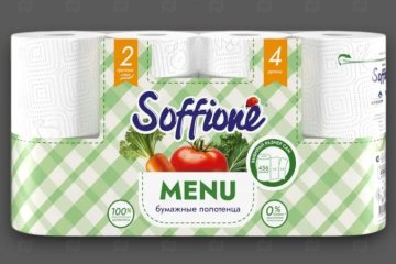 картинка Полотенца бумажные 2сл белые 2рул Soffione Menu Мир упаковки