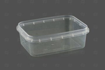 картинка Банка ПП 280мл прямоугольная прозрачная 120*91*42мм б/крышки с к/з 500шт ПТ Мир упаковки