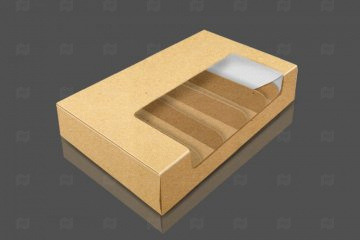 Купить Коробка для 5 эклеров с окном моноблок КРАФТ (20383, СЦ). Мир упаковки