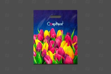 картинка Пакет с вырубной ручкой 38*47см 60мк с ламинацией Комплимент 50шт Мир упаковки