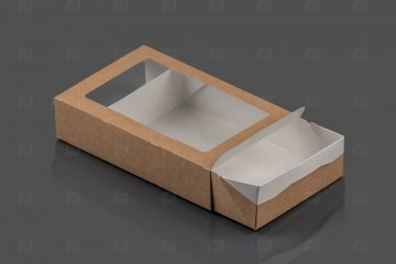Купить Коробка с окном 200х120х40мм комплект ECO CASE 1000 (300шт.). Мир упаковки