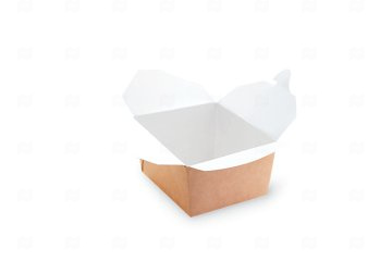 картинка Контейнер бумажный без окна 600мл 113/130x90/105x64мм Fold Box 50шт Мир упаковки