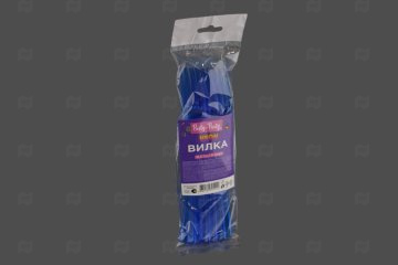 картинка Вилка пластик синий 18,5см Party-Party Neon 6шт Мир упаковки