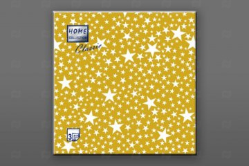 картинка Салфетки бумажные НГ 33*33см 3сл Золотые снежинки 20шт Bouquet Home Collection Мир упаковки