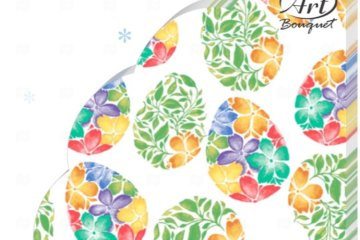 картинка Салфетки бумажные Пасха круглые 3сл Акварельные яйца 12шт Art Bouquet Rondo Мир упаковки