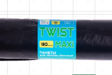 картинка Пакеты д/мусора в рулоне 180л 900*1100мм 30мк 10шт TWIST MAXI Мир упаковки
