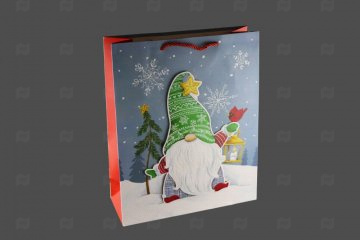 Купить Пакет ламинированный 32*26*10см Новогодняя открытка НГ SCW730-ABCD. Мир упаковки