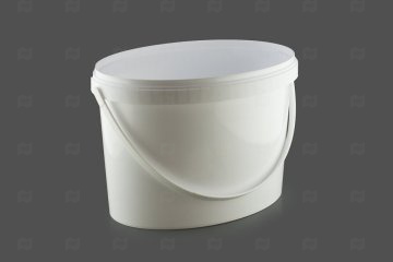 картинка Ведро 5,5л овальное белое б/крышки с к/замком с пласт ручкой МУ Мир упаковки