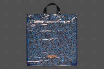 картинка Пакет с петлевой ручкой 44*44см 70мк Джинсовая роза 25шт Мир упаковки