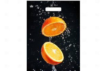 картинка Пакет с вырубной ручкой 40*31см 60мк Апельсиновый взрыв 50шт Мир упаковки