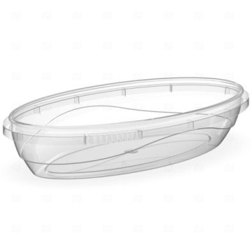 картинка Банка ПП 220мл овальная лодка прозрачная 168*94*32мм б/крышки с к/з 500шт новая форма ПТ Мир упаковки