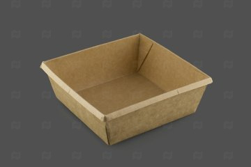 картинка Контейнер бум б/крышки 550мл 130*130*45мм крафт OneClick Bottom 50шт Мир упаковки