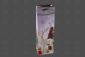 картинка Пакет ламинированный под бутылку 35*12*9см Лесная сказка НГ SCW716-ABCD  Мир упаковки